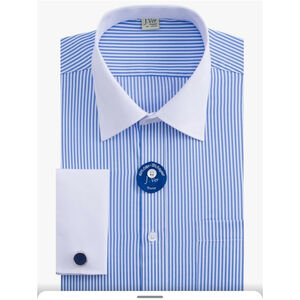 Men's J. Ver French Cut Dress Shirt Long Sleeve French Cuff 18 New